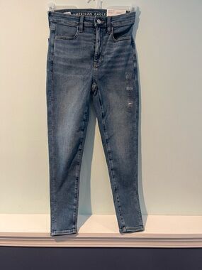 American Eagle Outfitters Women’s Blue High-Rise Skinny X-Short Jeggings, Size 2